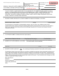 Form AR-0066 Vehicle Dealer Supplemental Location License Application - Michigan