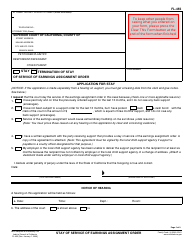 Document preview: Form FL-455 Stay of Service of Earnings Assignment and Order - California