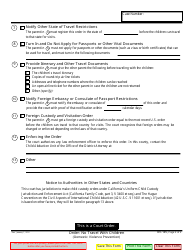 Form DV-145 Order: No Travel With Children - California, Page 2
