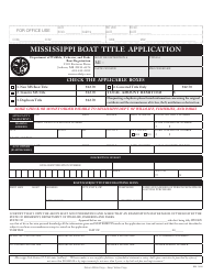 Mississippi Motor Title Application - Mississippi, Page 2