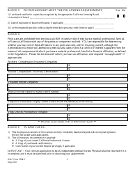 DWC Form 9768.5 Physician Contract Application (Independent Medical Reviewer) - California, Page 2