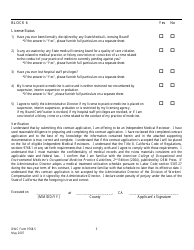 DWC Form 9768.5 Physician Contract Application (Independent Medical Reviewer) - California, Page 3