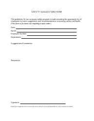 Document preview: Safety Suggestion Form