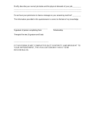 Functional Capacity Evaluation Paperwork - Wellspan Rehabilitation, Page 6