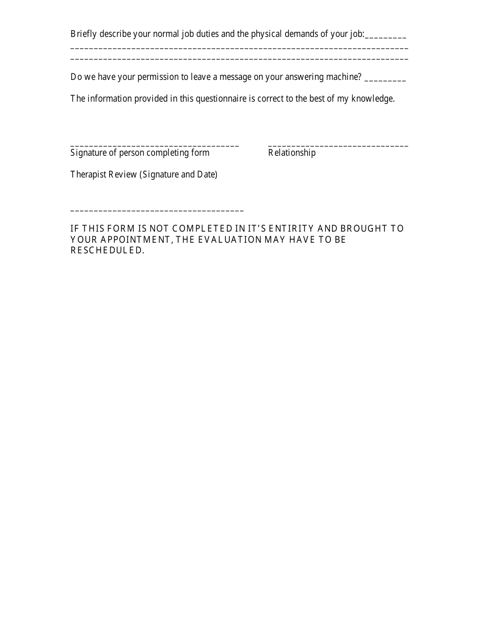 Functional Capacity Evaluation Paperwork - Wellspan Rehabilitation ...