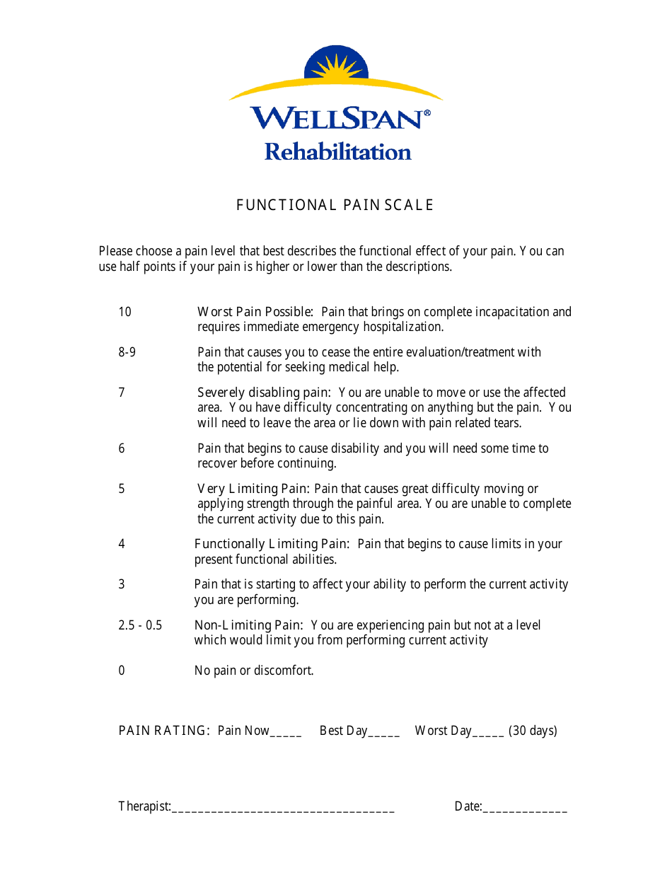 Functional Capacity Evaluation Paperwork - Wellspan Rehabilitation, Page 7