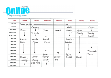 Weekly Timetable Template With Sample, Page 2