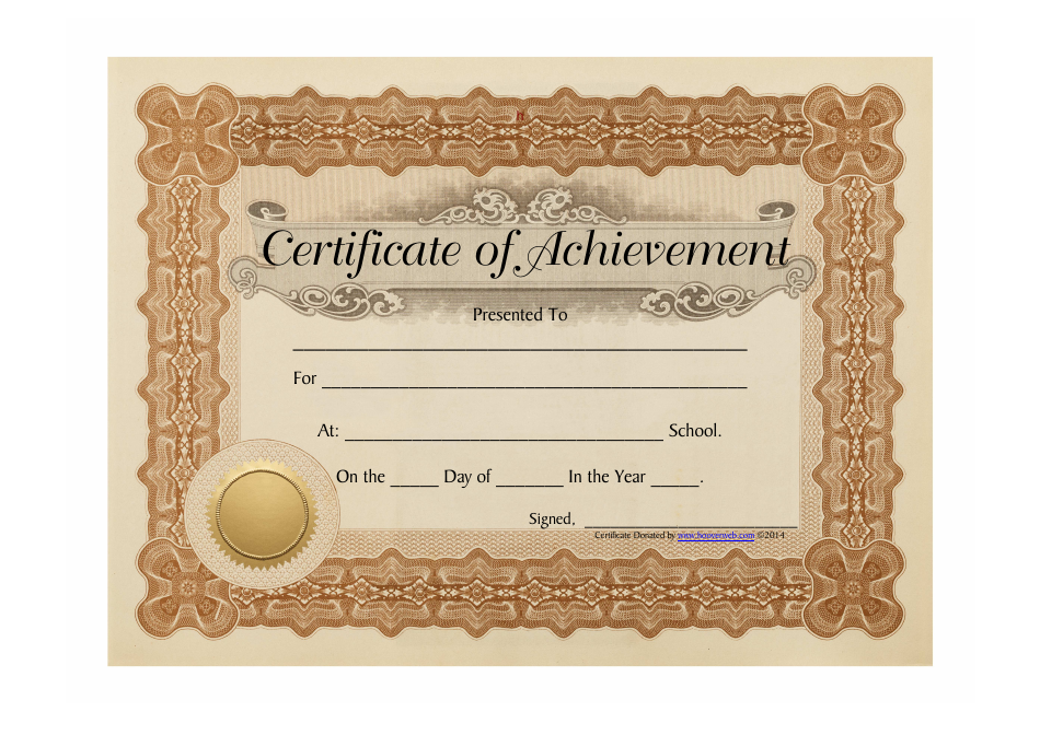 Brown Certificate of Achievement Template