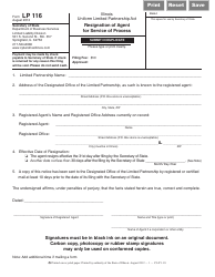 Document preview: Form LP116 Resignation of Agent for Service of Process - Illinois