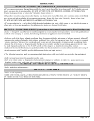 VA Form 10-2511 Authority and Invoice for Travel by Ambulance or Other Hired Vehicle, Page 2