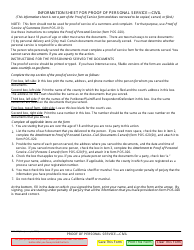 Form POS-020 Proof of Professional Service - Civil - California, Page 2