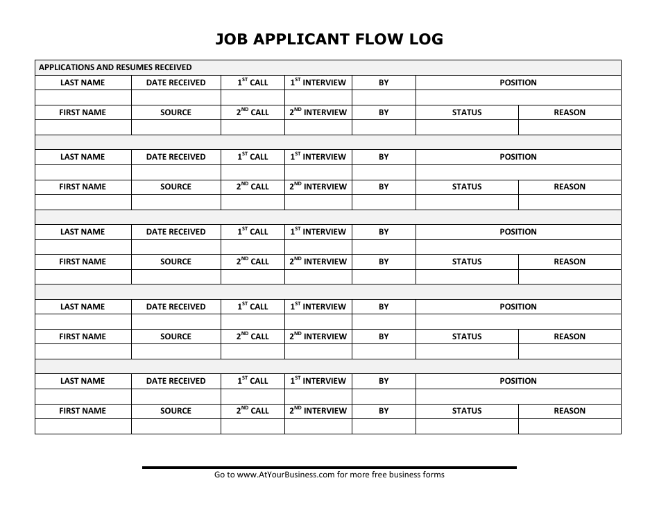 Job Applicant Flow Log Template View