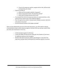 Temporary Help Screening Checklist Template, Page 2
