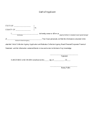 Document preview: Oath of Applicant - Nebraska