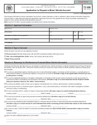 Form TC-895 &quot;Application to Request a Motor Vehicle Account&quot; - Utah