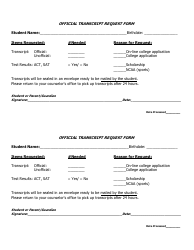 Document preview: Official Transcript Request Form