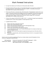 Form CR2E005 Mark Renewal Application - Florida, Page 3