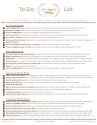 Document preview: Wedding to Do List Template