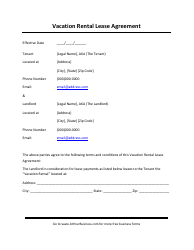 Document preview: Vacation Rental Lease Agreement Template