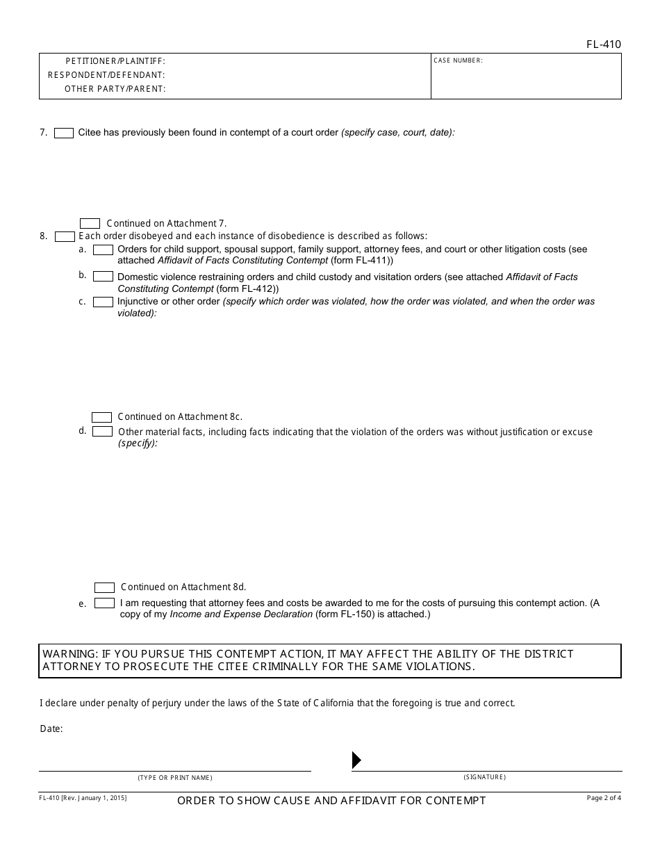 Form Fl 410 Fill Out Sign Online And Download Fillable Pdf