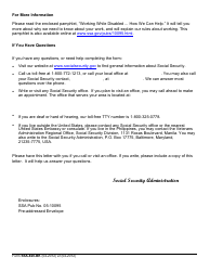 Form SSA-B20-BK Work Activity Report - Self-employment, Page 2