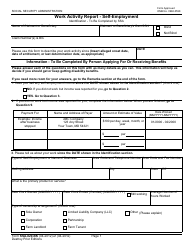 Form SSA-B20-BK Work Activity Report - Self-employment, Page 3
