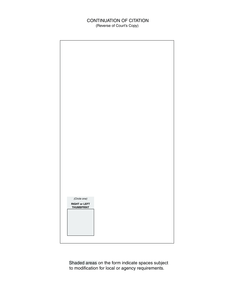 Form TR-108 Continuation of Citation - California, Page 3