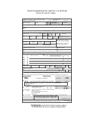 Document preview: Form TR-130 Traffic/Nontraffic Notice to Appear - California