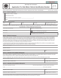Form TC-162 Application for Utah Motor Vehicle Identification Number - Utah