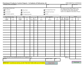 &quot;Petroleum Products Carrier Report - Schedule of Deliveries 2a&quot; - Utah