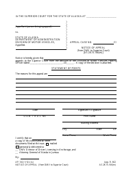 Document preview: Form AP-102 Notice of Appeal (From DMV to Superior Court) - Alaska