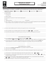 Form DR-1214 Application for Temporary Tax Exemption Permit - Florida