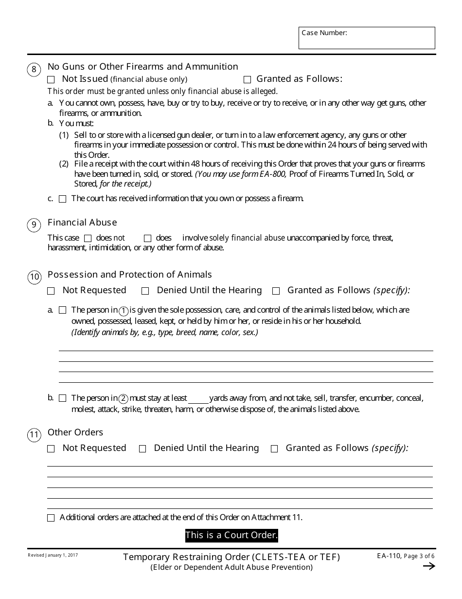 Form EA-110 - Fill Out, Sign Online and Download Fillable PDF ...