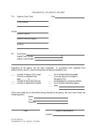 Document preview: Form AP-312 Transmittal of Agency Record - Alaska
