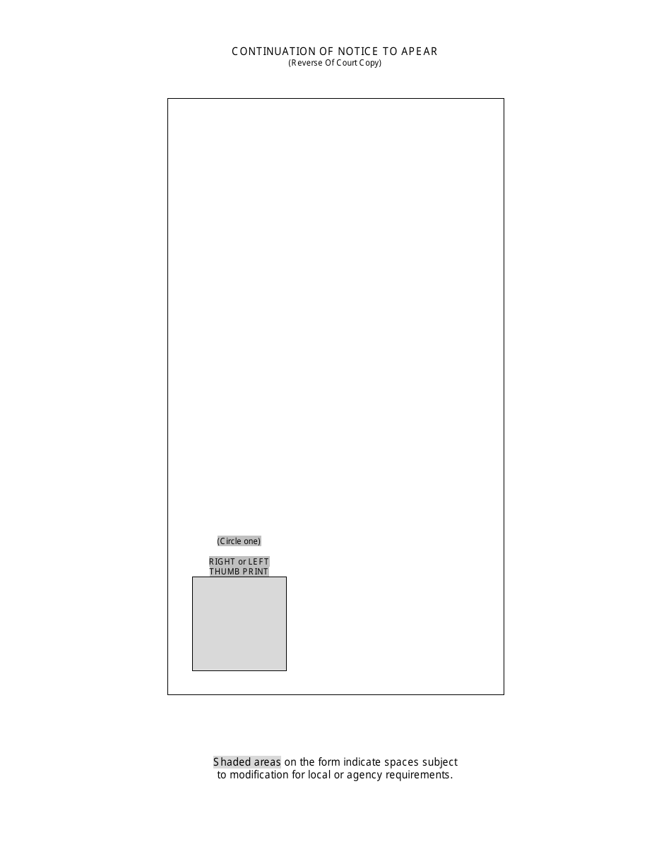 Form TR-106 Continuation of Notice to Appear - California, Page 3