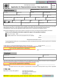Document preview: Form TC-760 Application for Representative License / New Application - Utah