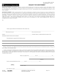 VA Form 40-4970 Request for Disinterment