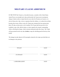 Military Clause Lease Addendum Form, Page 2
