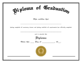 Document preview: Diploma of Graduation Certificate Template