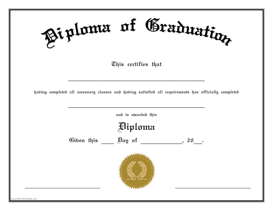 Diploma of Graduation Certificate Template, Page 1