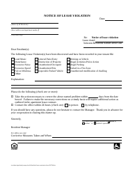 Document preview: Notice of Lease Violation Form