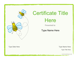 Document preview: Certificate Template - Bees