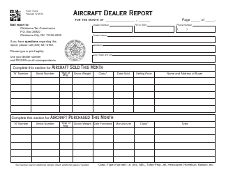 Document preview: OTC Form 13-92 Aircraft Dealer Report - Oklahoma