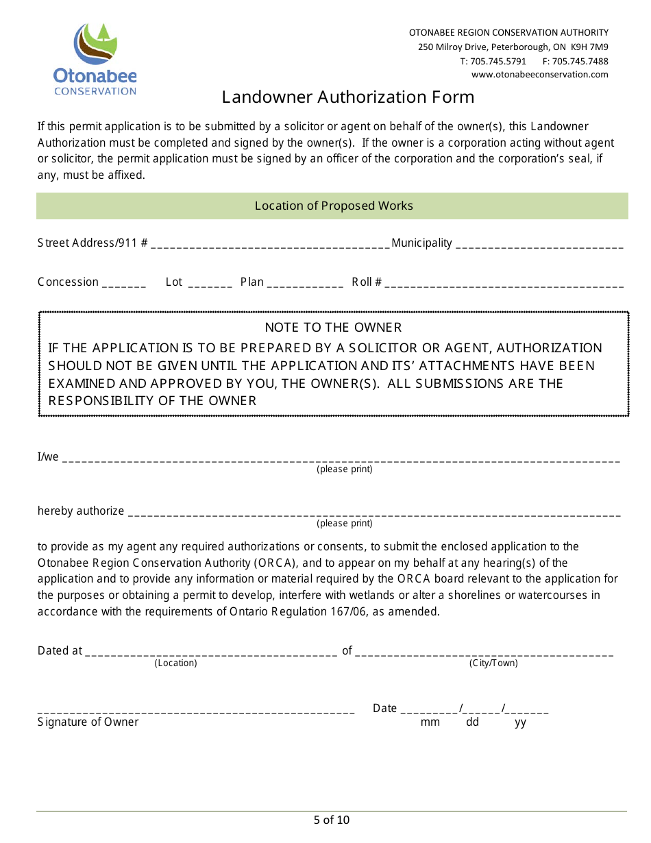 Permit Application Package - Otonabee, Ontario, Canada, Page 7