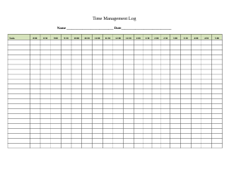 Document preview: Time Management Log Template