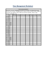 Document preview: Time Management Worksheet for Students