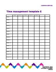 Time Management Schedule Template - Waterloo Student Success Office