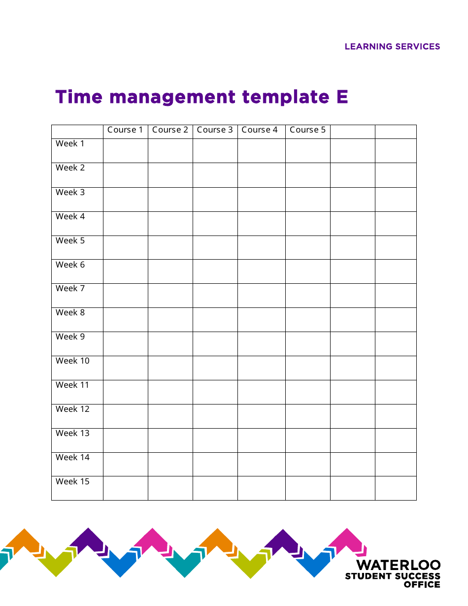 Time Management Schedule Template - Waterloo Student Success With Time Management Worksheet Pdf