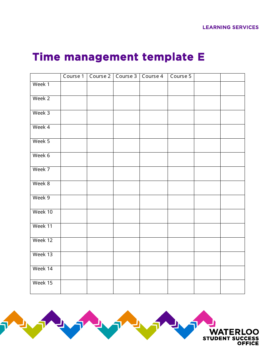 Time Management Worksheet Pdf