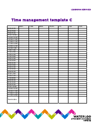 &quot;Time Management Tracking Sheet Template - Waterloo Student Success Office&quot;